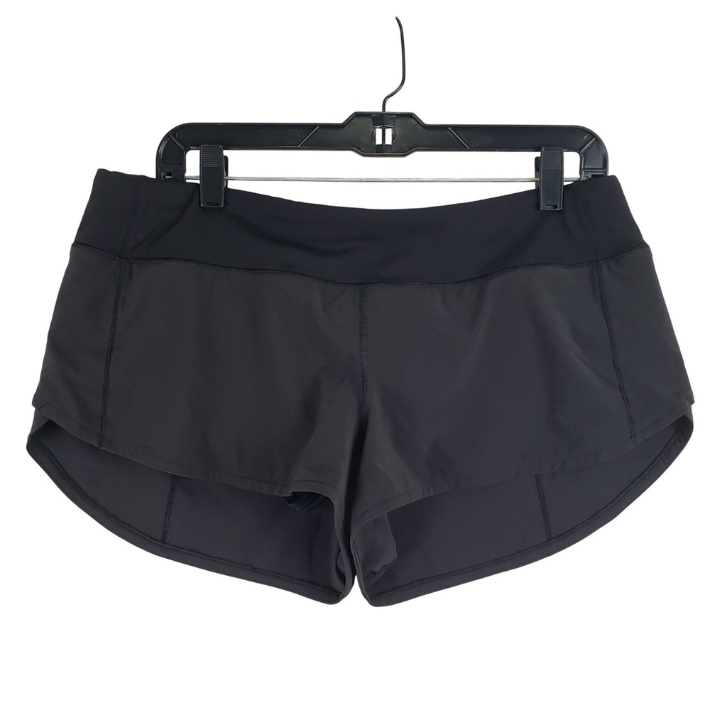 Lululemon Speed Up 2.5" Low-Rise Lined Shorts Women 10 Black Athletic Running